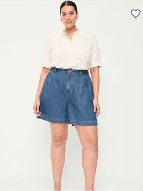 NWT Old Navy OG High-Waist Denim Chino Shorts - Blue
